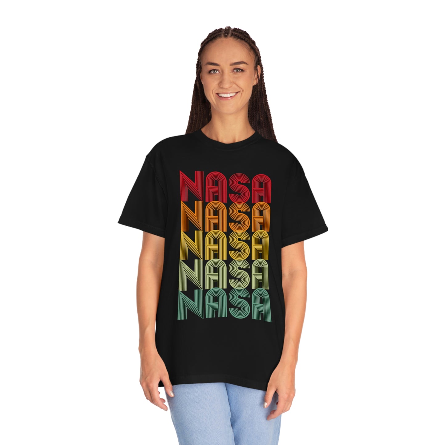 NASA Retro Rainbow Font T-shirt