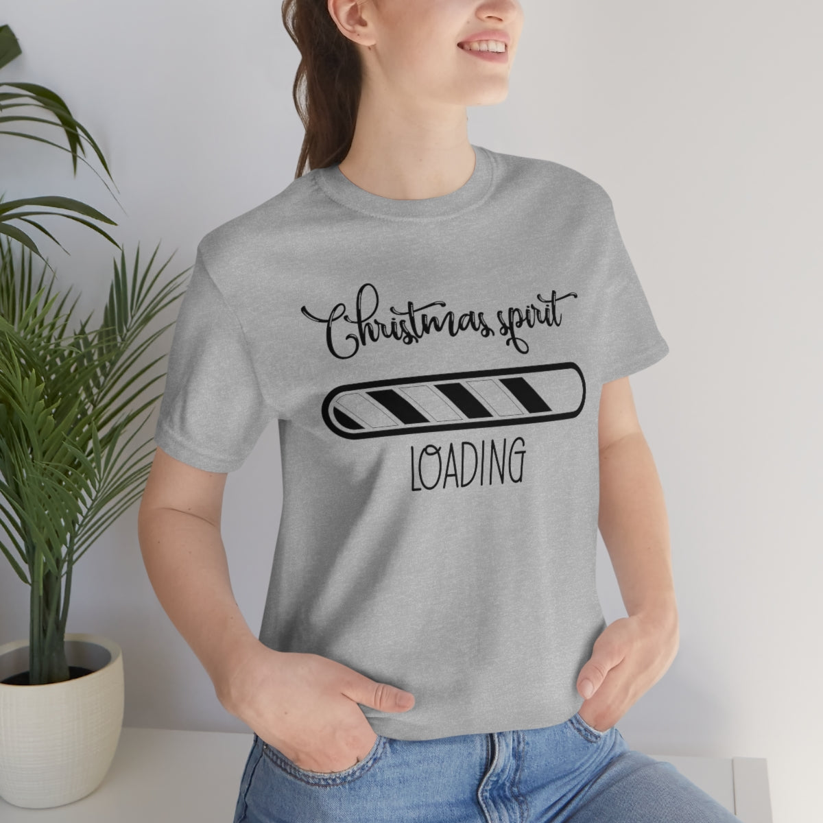 Christmas Spirit Loading Black Tshirt