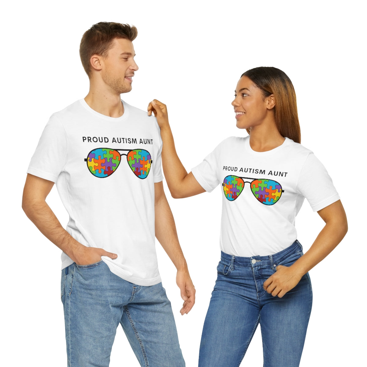 Proud Autism Aunt Sunglasses Tshirt