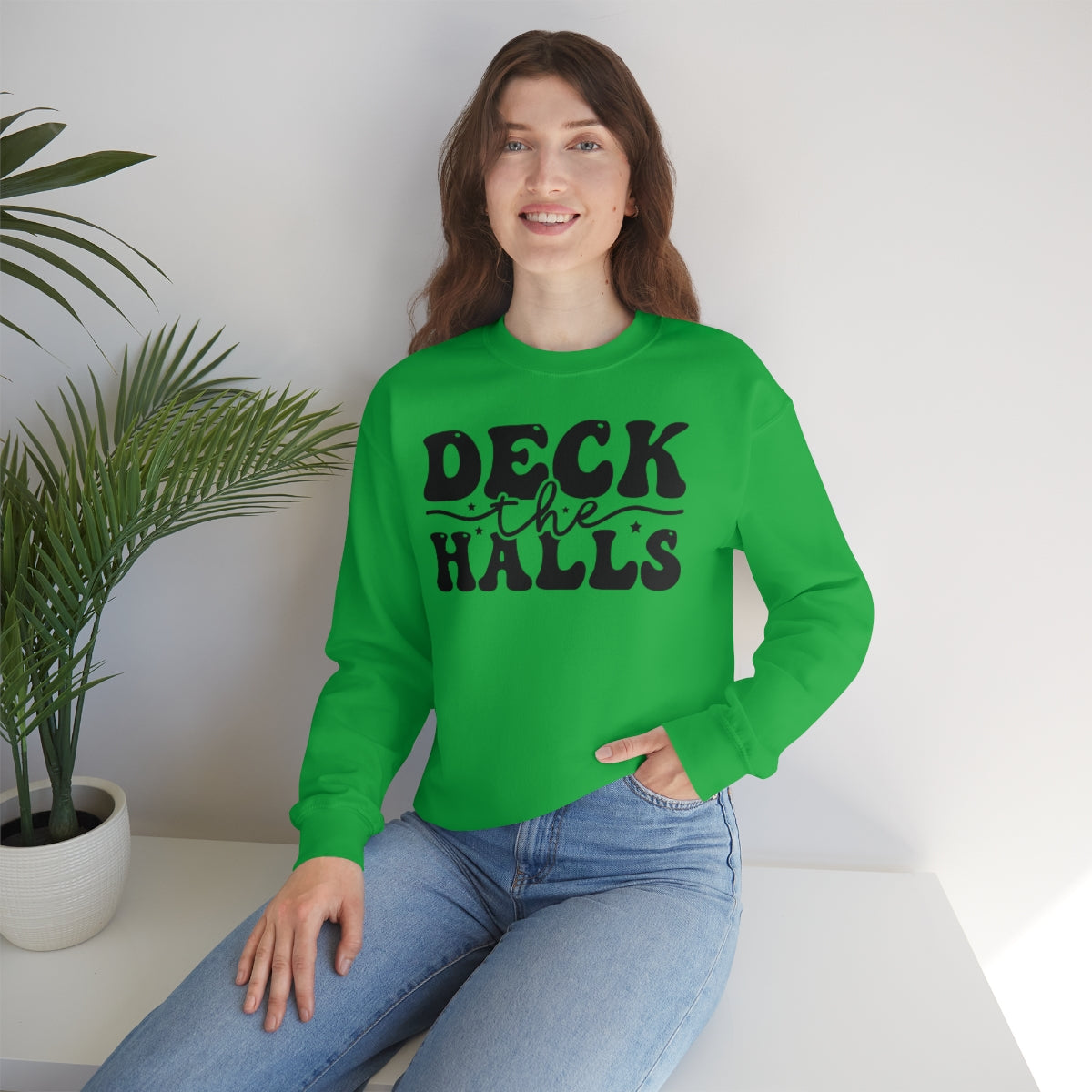 Deck the Halls Retro Lettering Christmas Sweatshirt