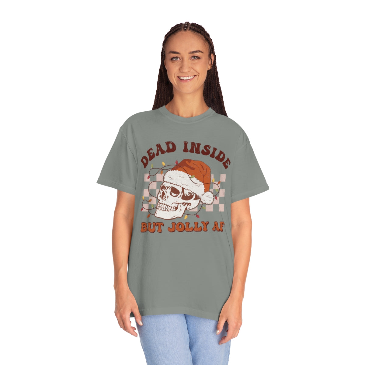 Dead Inside But Jolly AF Shirt Dead Inside Skeleton Funny Christmas Tshirt