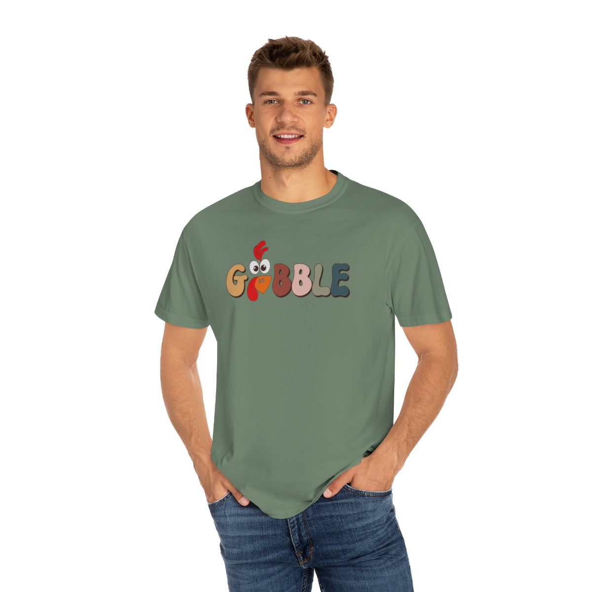 Gobble Turkey Face Retro Thanksgiving TShirt