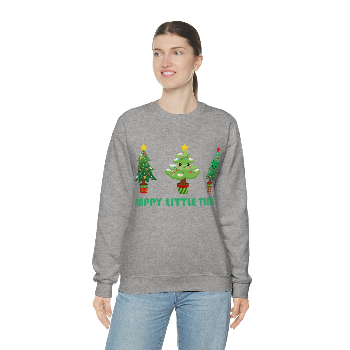 Cute Happy Little Christmas Xmas Trees Sweatshirt