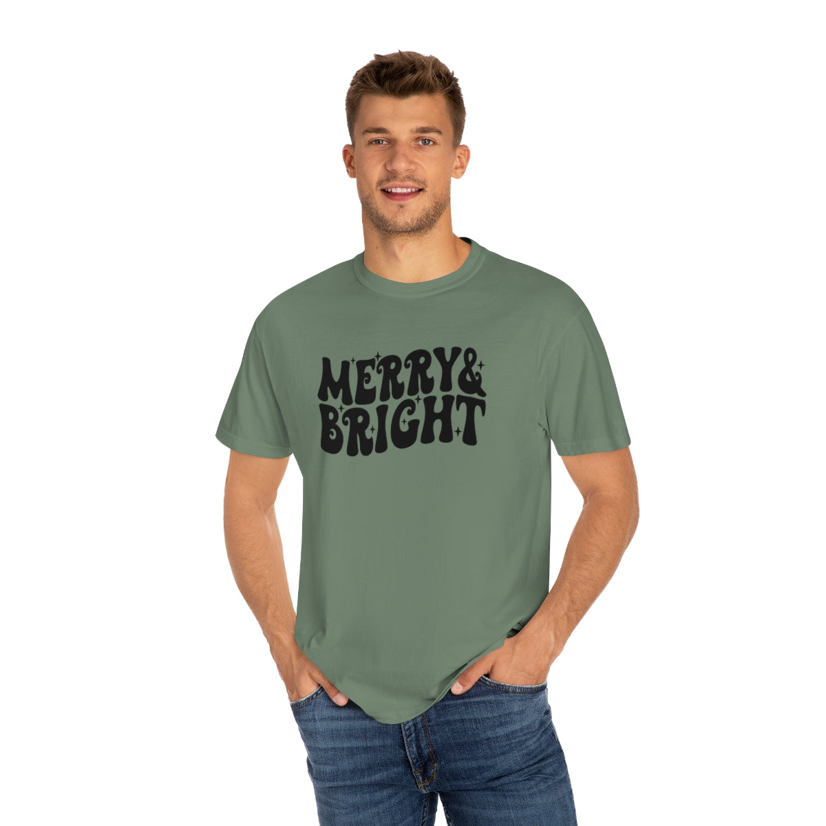 Merry & Bright Groovy Retro Christmas T-Shirt