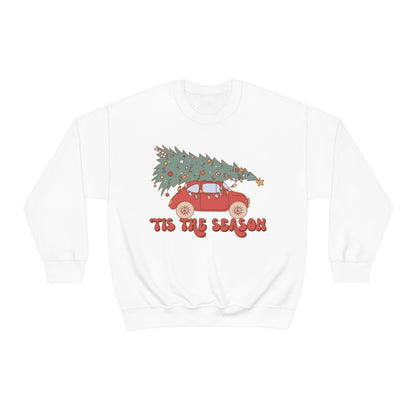 Tis the Season Groovy VW Bug Christmas Xmas Holiday Sweatshirt