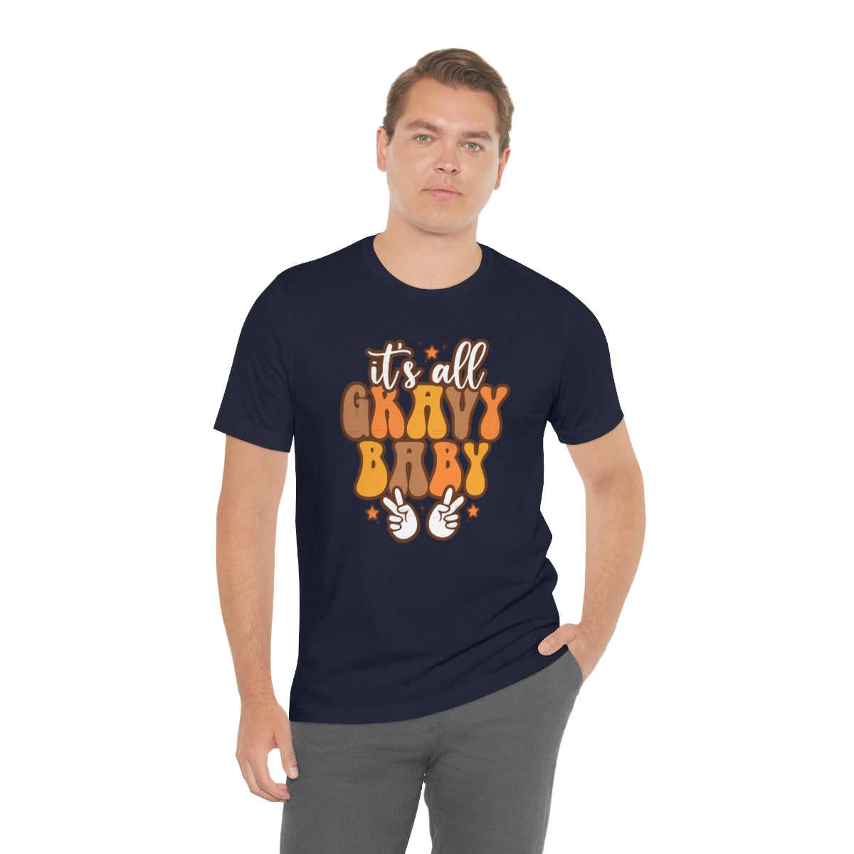 It's All Gravy Baby Thanksgiving Teeshirt on Unisex Jersey Short Sleeve Tee