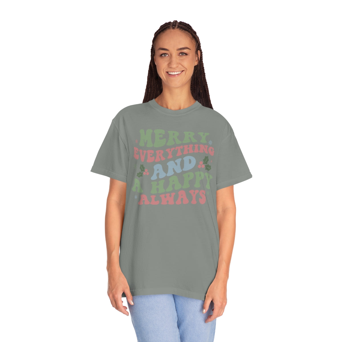 Merry Everything Happy Always Holly Christmas Tshirt