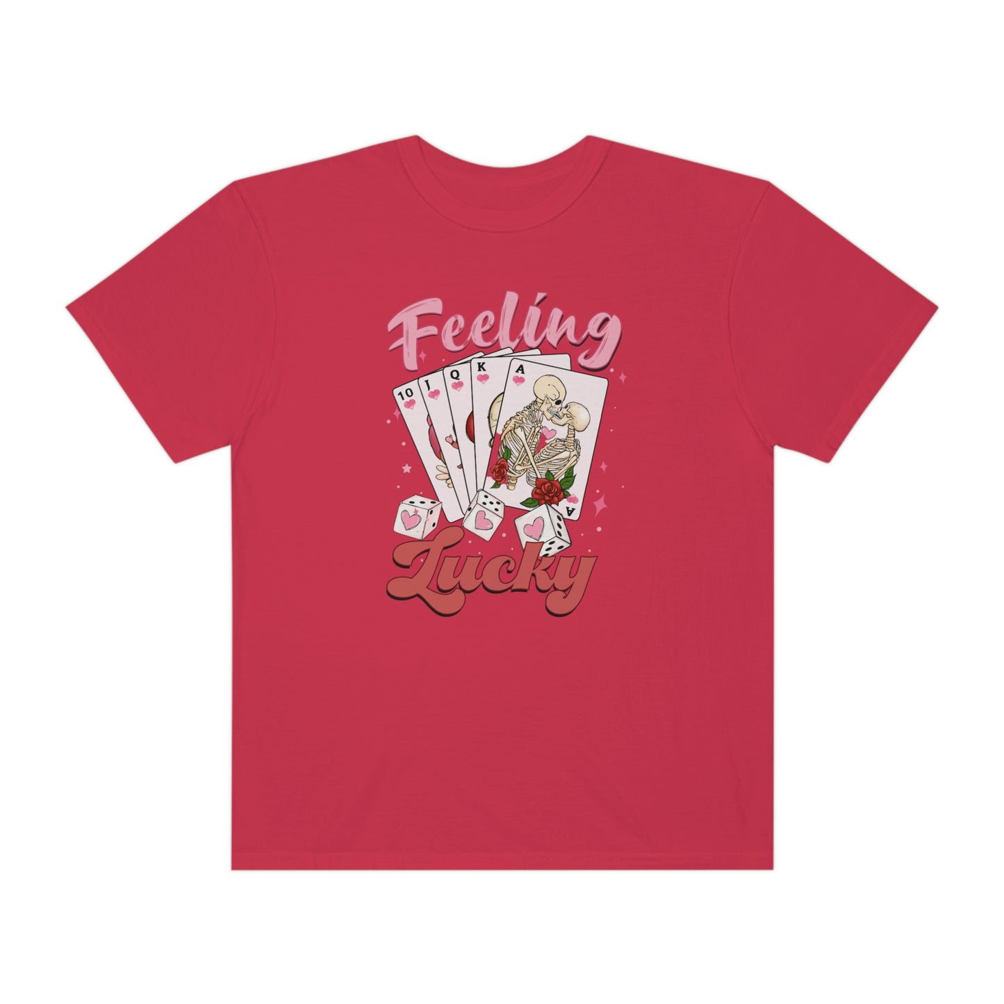 Feeling Lucky Skeleton Playing Cards Premium Valentines Day Tshirt