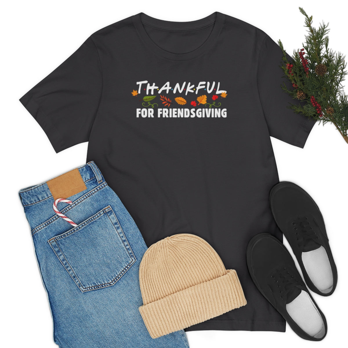 Thankful for Friendsgiving Friends Themed Thanksgiving Tshirt