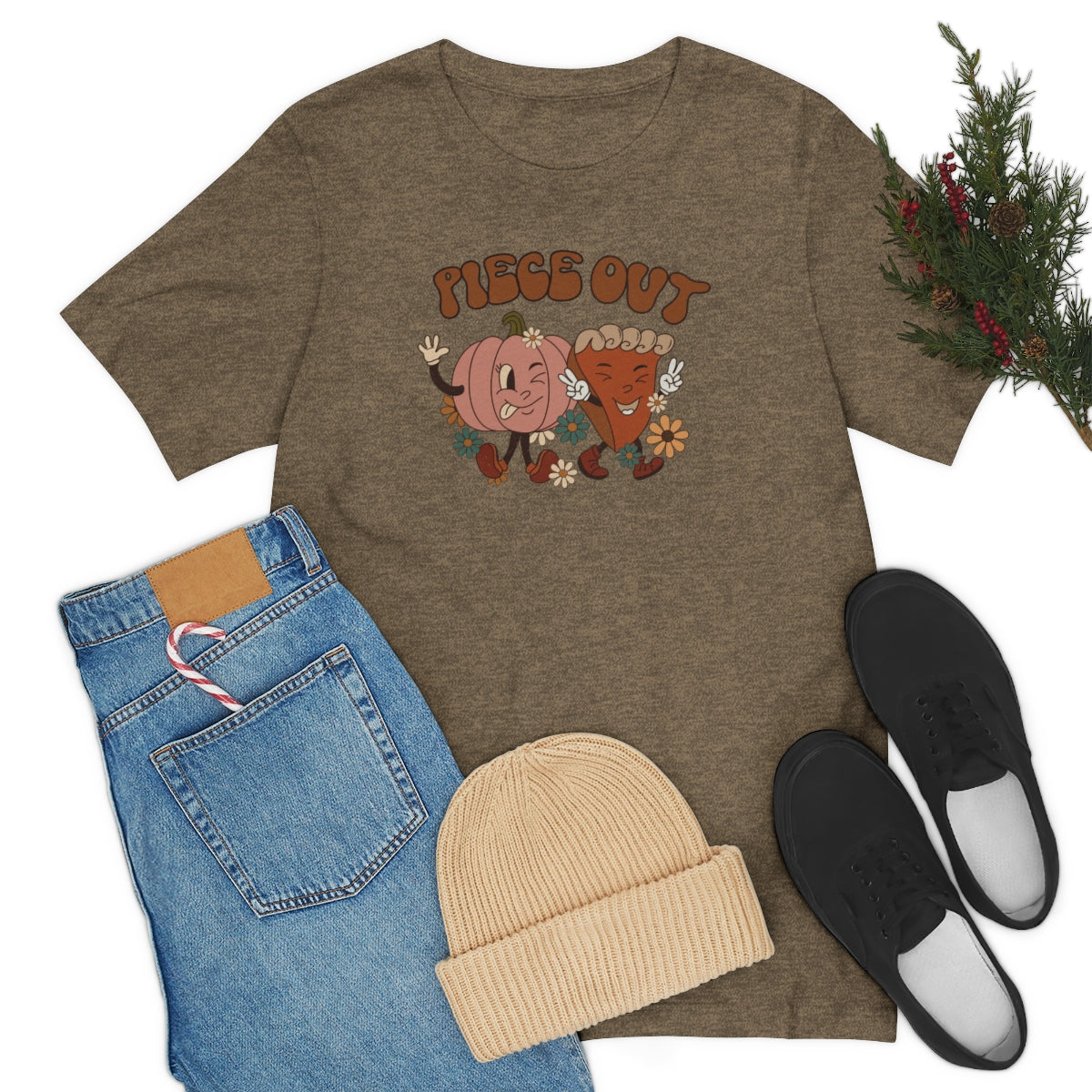 Piece Out Pie Inspired Thanksgiving Teeshirt on Unisex Jersey Short Sleeve Tee