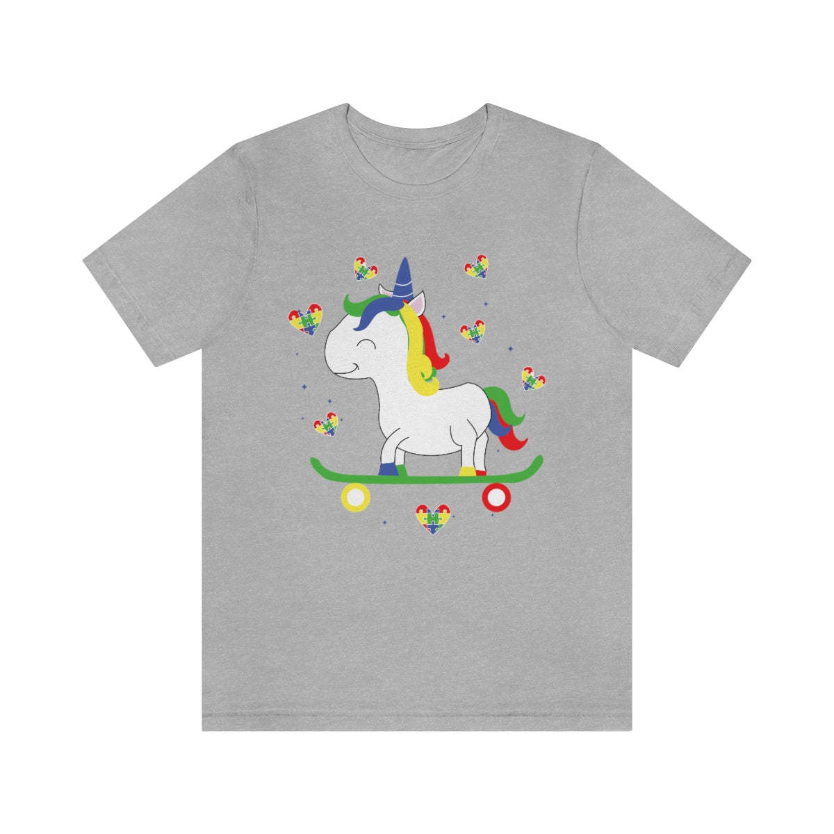 Cute Skateboarding Unicorn Autism Awareness Tshirt