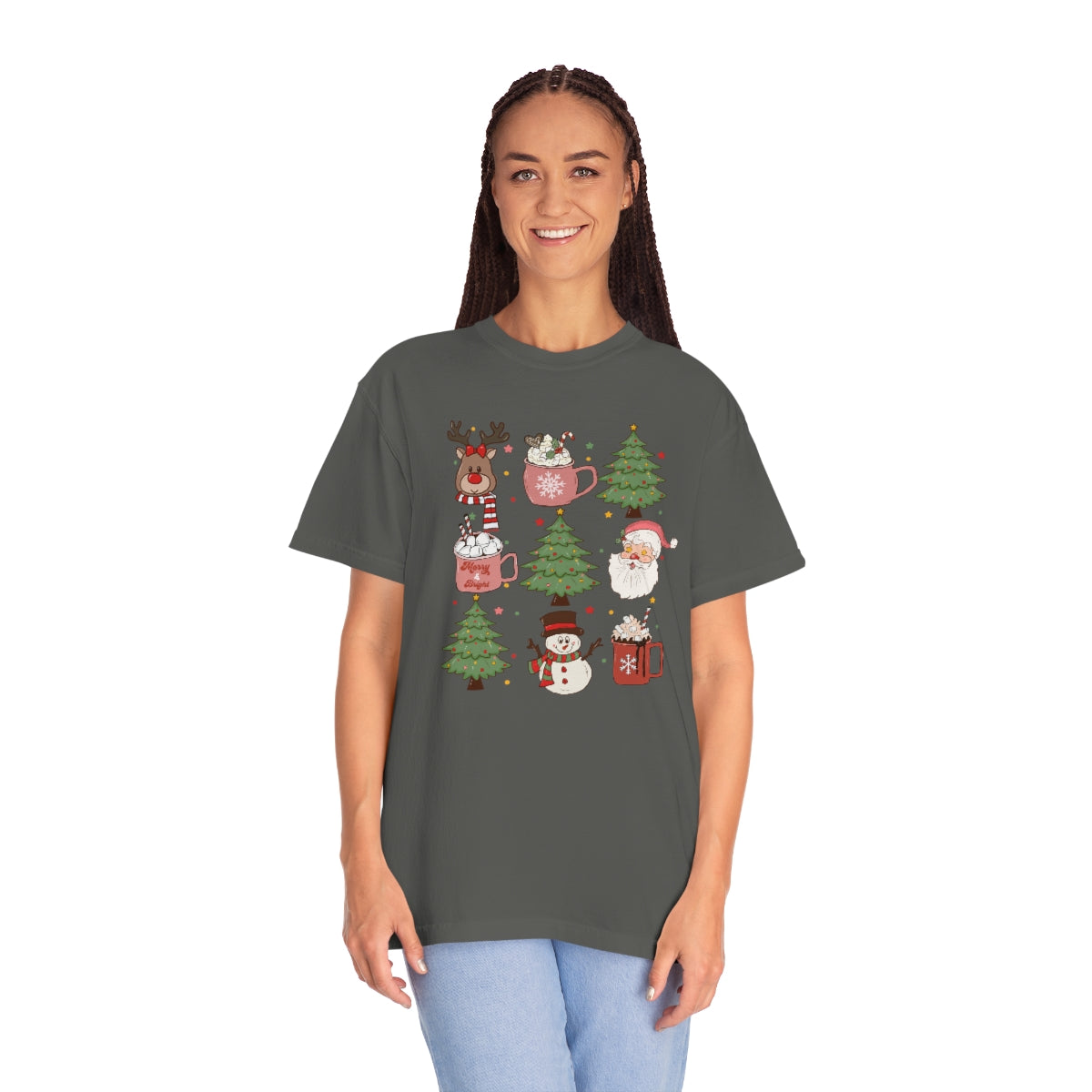 Cute Snowman Reindeer Santa Christmas Tree Xmas Holiday Tshirt