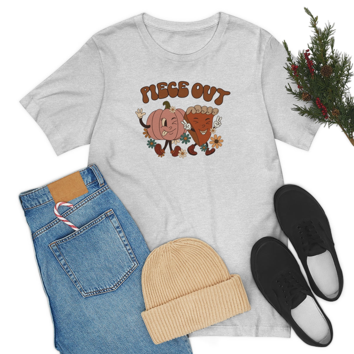 Piece Out Pie Inspired Thanksgiving Teeshirt on Unisex Jersey Short Sleeve Tee