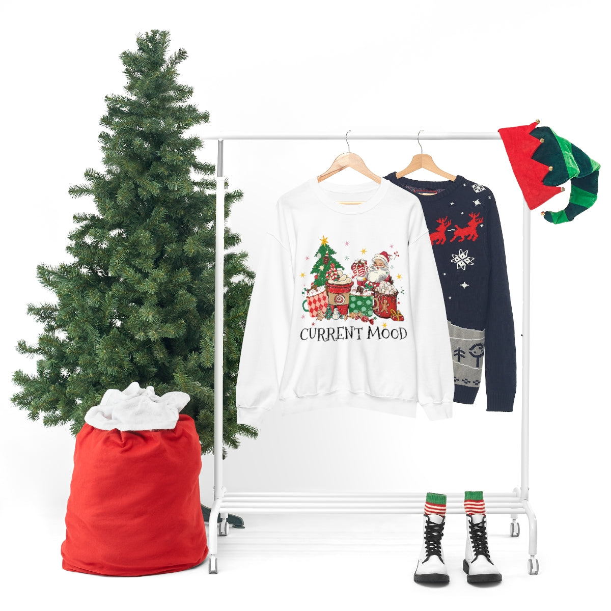 Current Mood Vintage Santa with Presents Christmas Sweatshirt