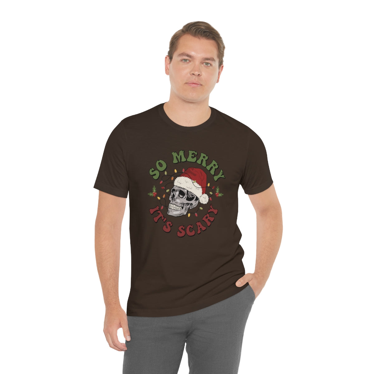 So Merry its Scary Skeleton Christmas Holiday Tshirt