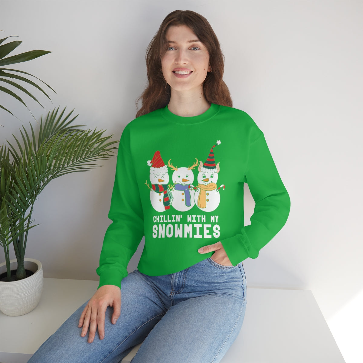 Chillin With My Snowmies Cute Snowman Christmas Sweatshirt