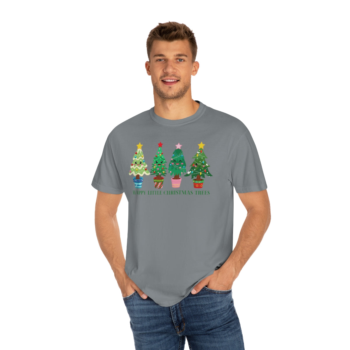 Happy Little Christmas Trees Holiday Xmas TShirt