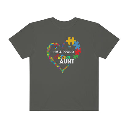 Proud Aunt Heart Puzzle Pieces Autism Awareness Tshirt