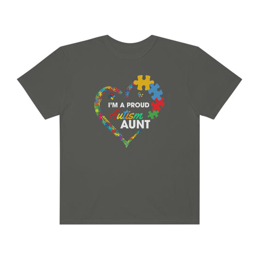 Proud Aunt Heart Puzzle Pieces Autism Awareness Tshirt