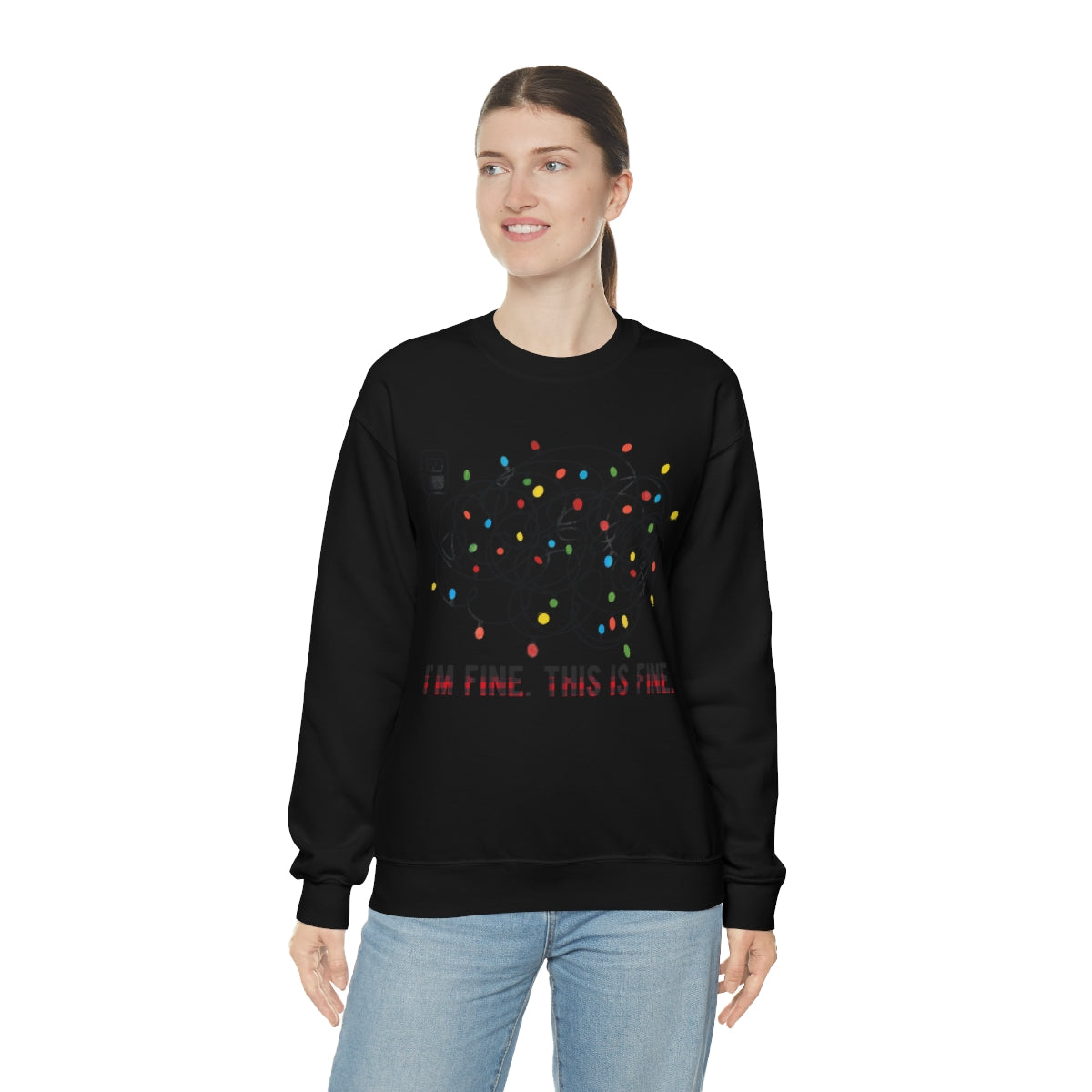 It's Fine, This is Fine Christmas Lights Sweatshirt