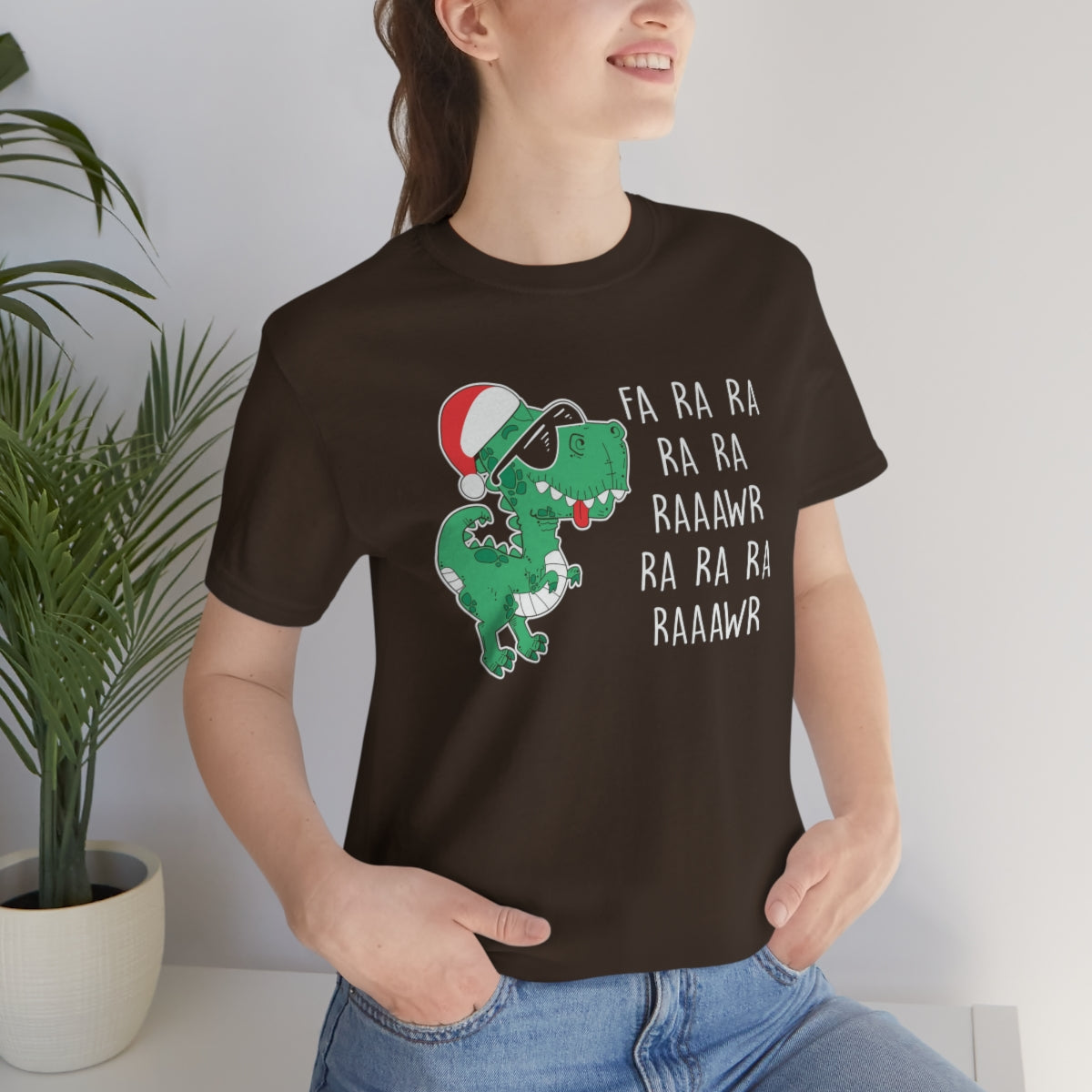 Fa Ra Ra Ra Ra Rawr Cute Dino Christmas Funny Tshirt