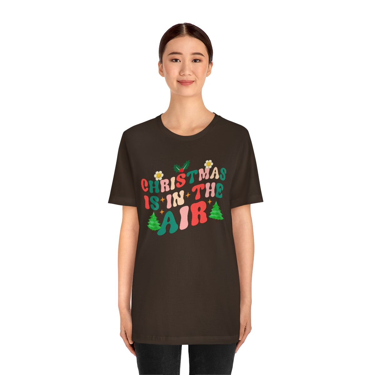 Retro Christmas is in the Air Cute Xmas Trees Holiday Tshirt