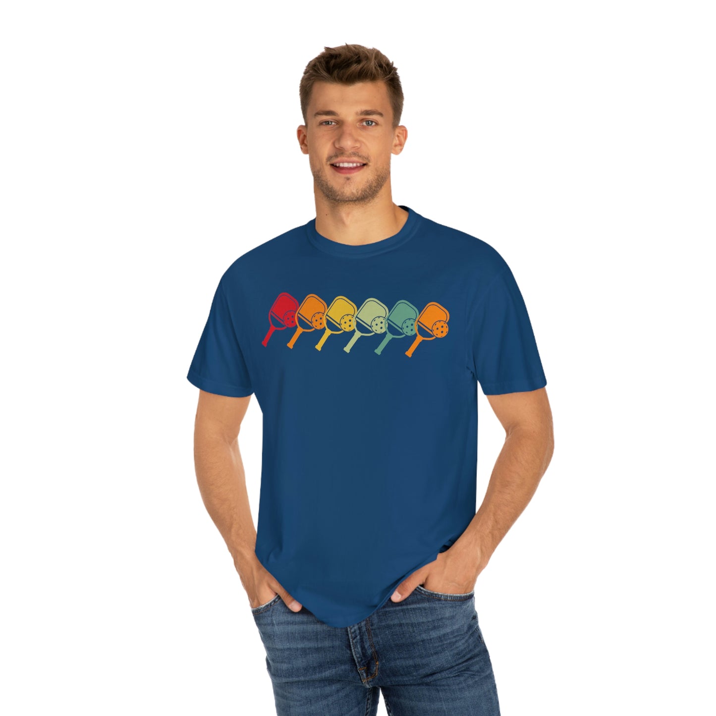 Rainbow Retro Pickleball Tshirt