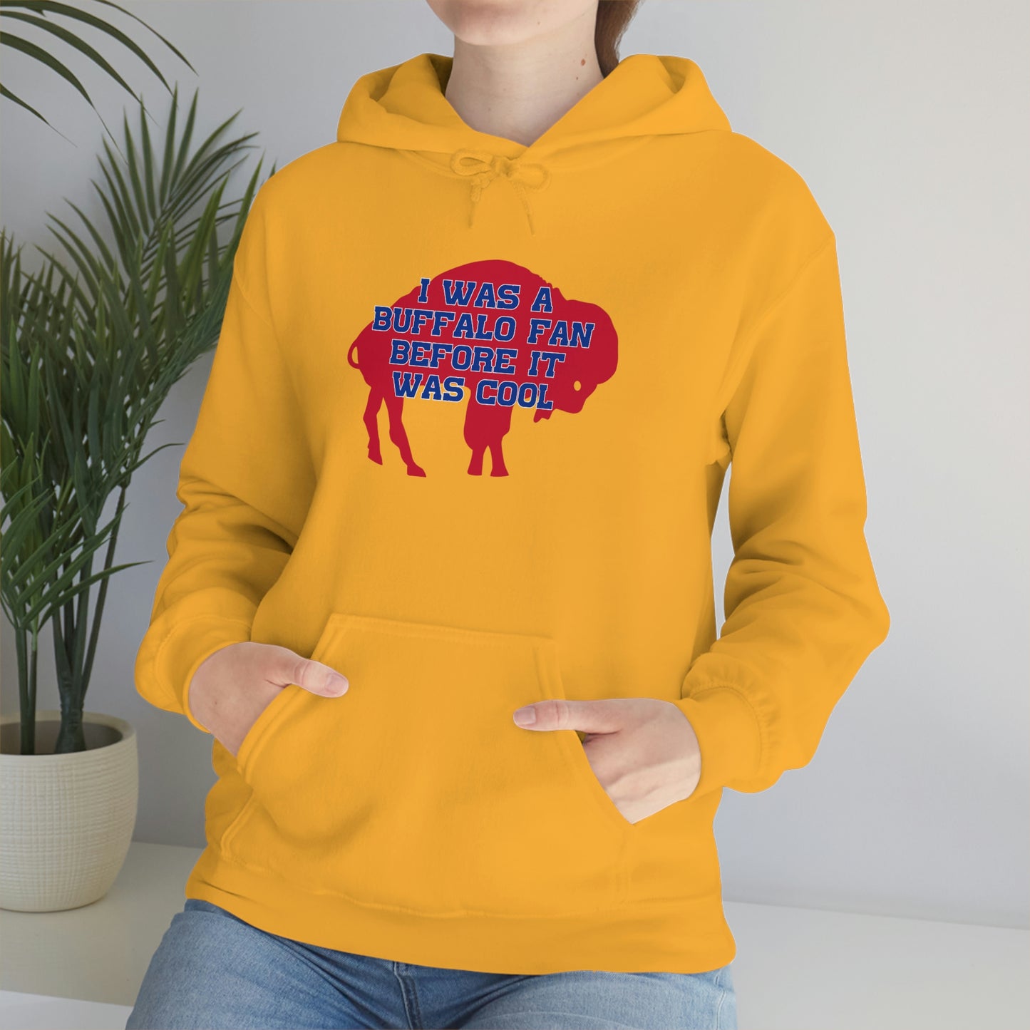 I Was a Buffalo Fan Before it was Cool Retro Red Logo Bills Mafia Football Hooded Sweatshirt