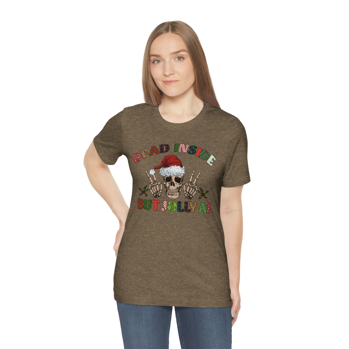 Dead but Jolly AF Skeleton Spooky Christmas Tshirt