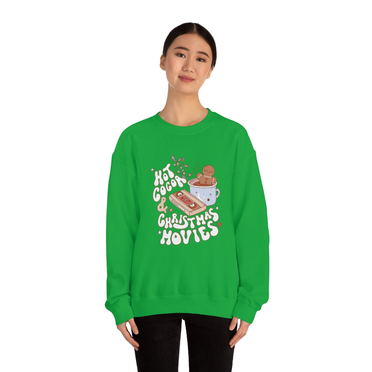 Hot Cocoa & Christmas Movies Retro Style Sweatshirt