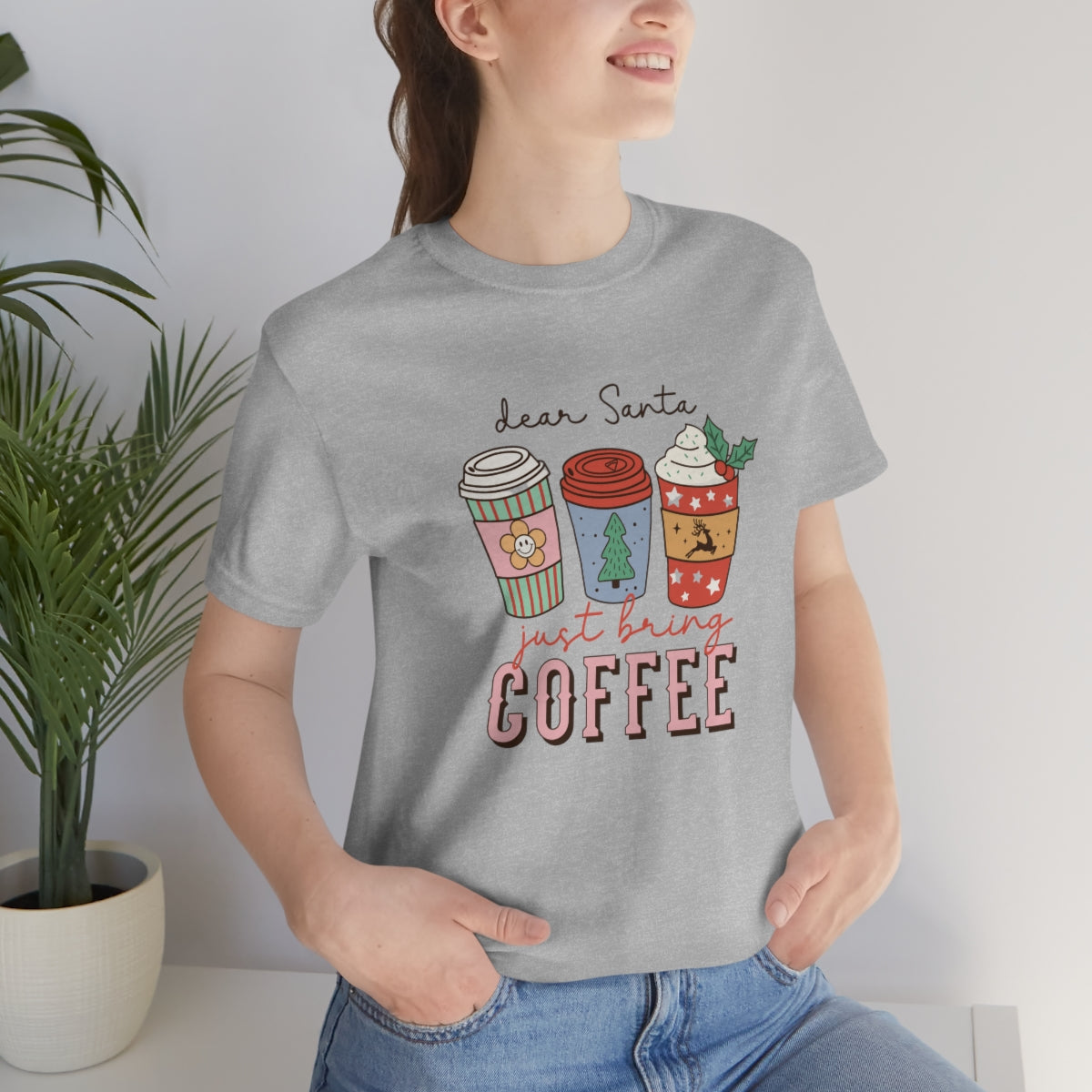 Dear Santa Just Bring Coffee Christmas Tshirt