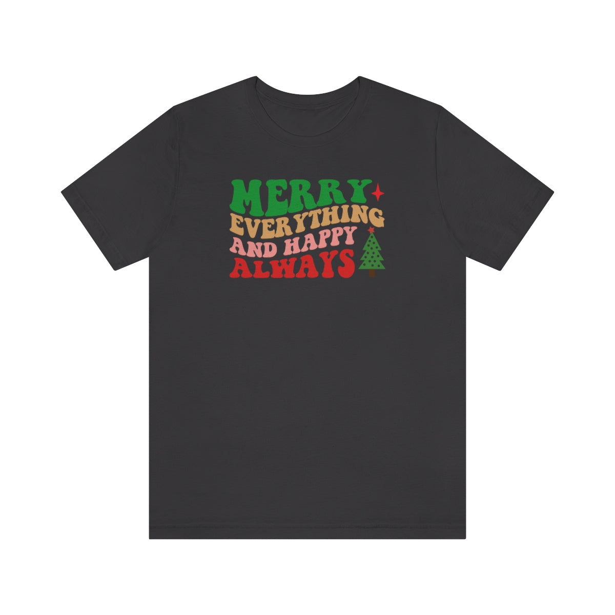 Merry Everything Retro Lettering Christmas Tshirt