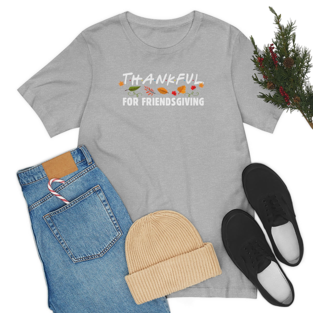 Thankful for Friendsgiving Friends Themed Thanksgiving Tshirt