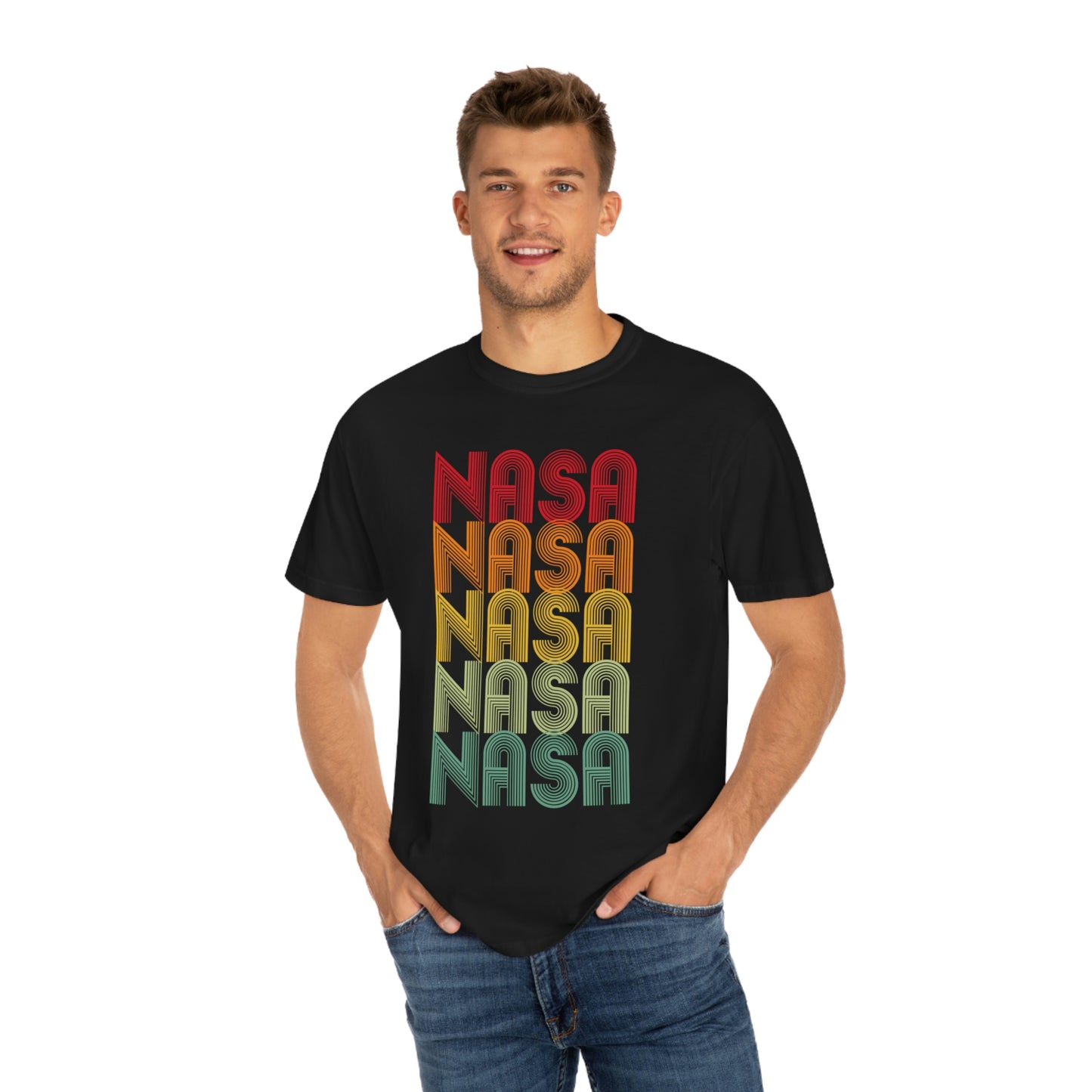 NASA Retro Rainbow Font T-shirt