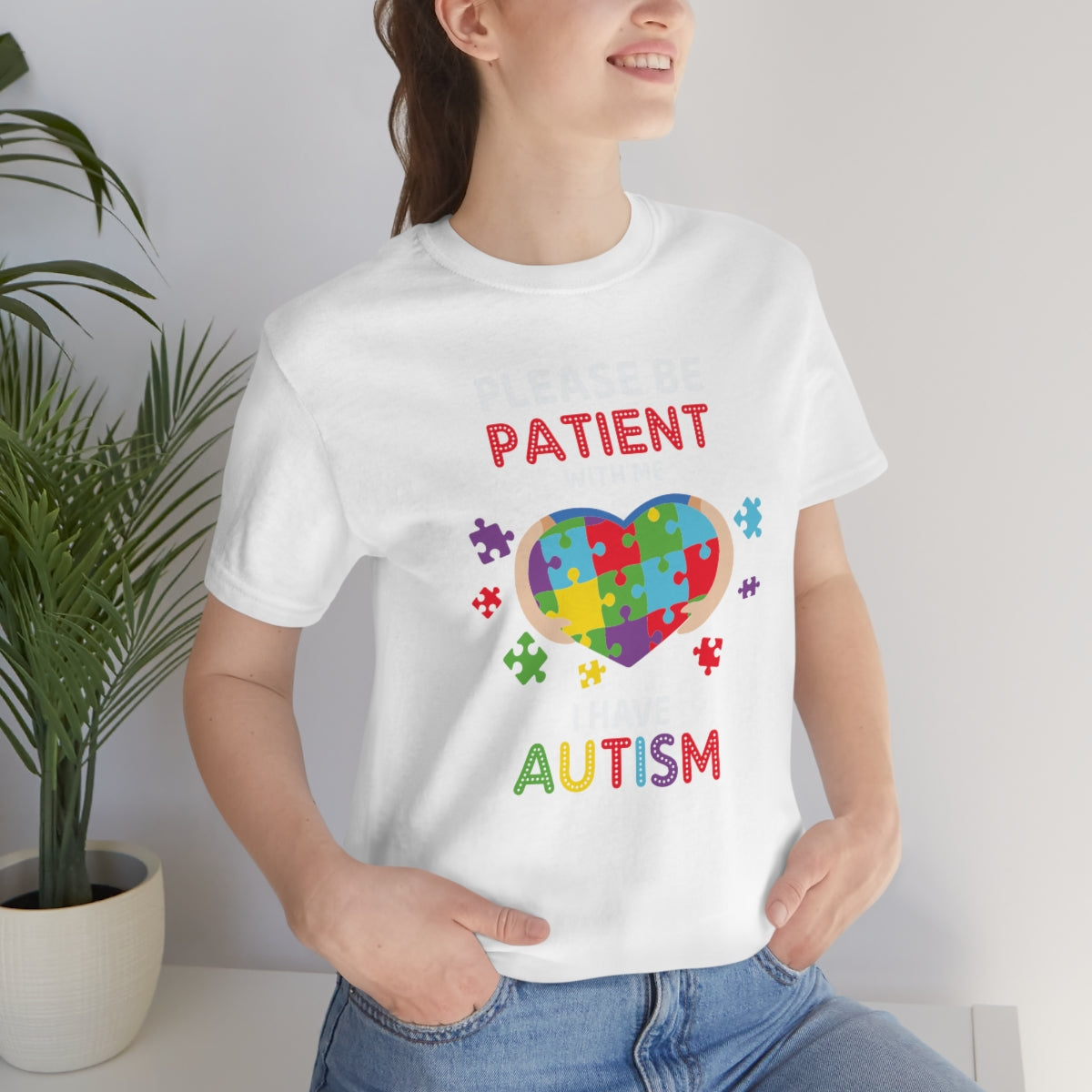 Please be patient with me I have Autism Puzzle Pieces Tshirt