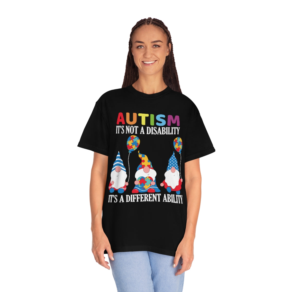 Cute Gnomes Autism Awareness Not a Disability Autism Themed Tshirt