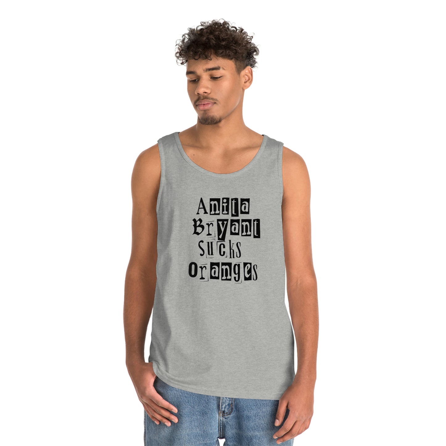 Anita Bryant Sucks Oranges Graffiti Style Font Two Sided Tank Top Gay Pride Flag