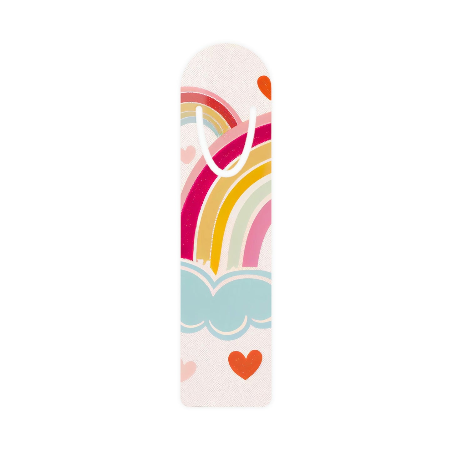 Pink Cute Valentines Day Rainbow Bookmark