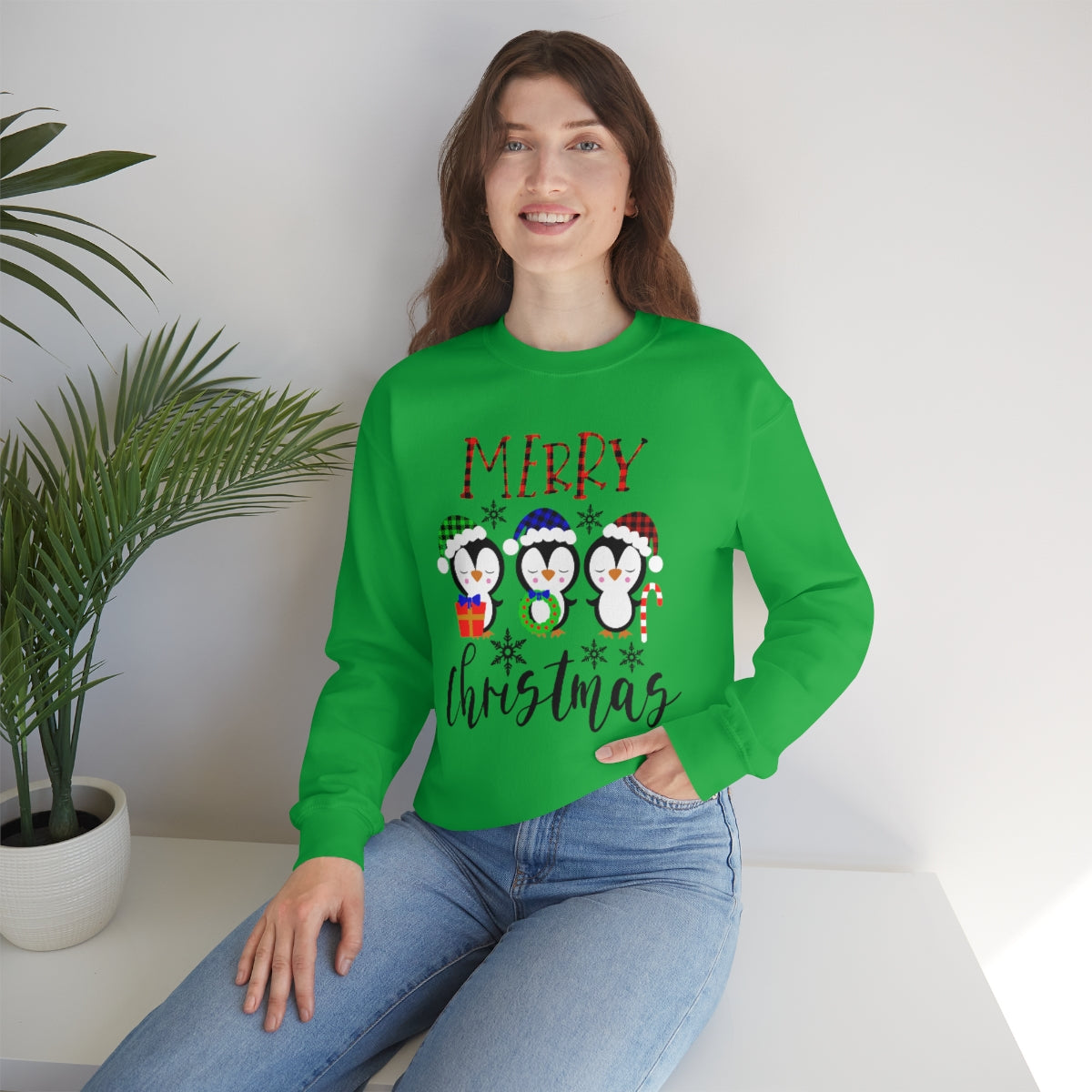 Merry Christmas Cute Penguins Xmas Holiday Sweatshirt