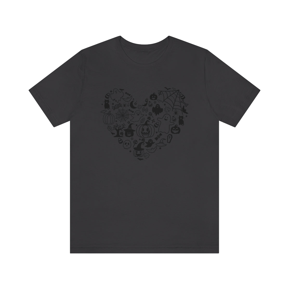 Heart Happy Halloween Tshirt Design on Unisex Jersey Short Sleeve Tee