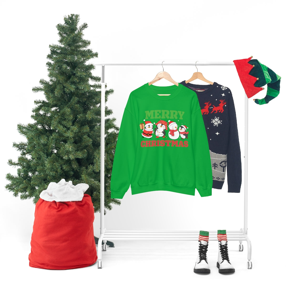 Merry Christmas Cute Penguins Xmas Holiday Sweatshirt