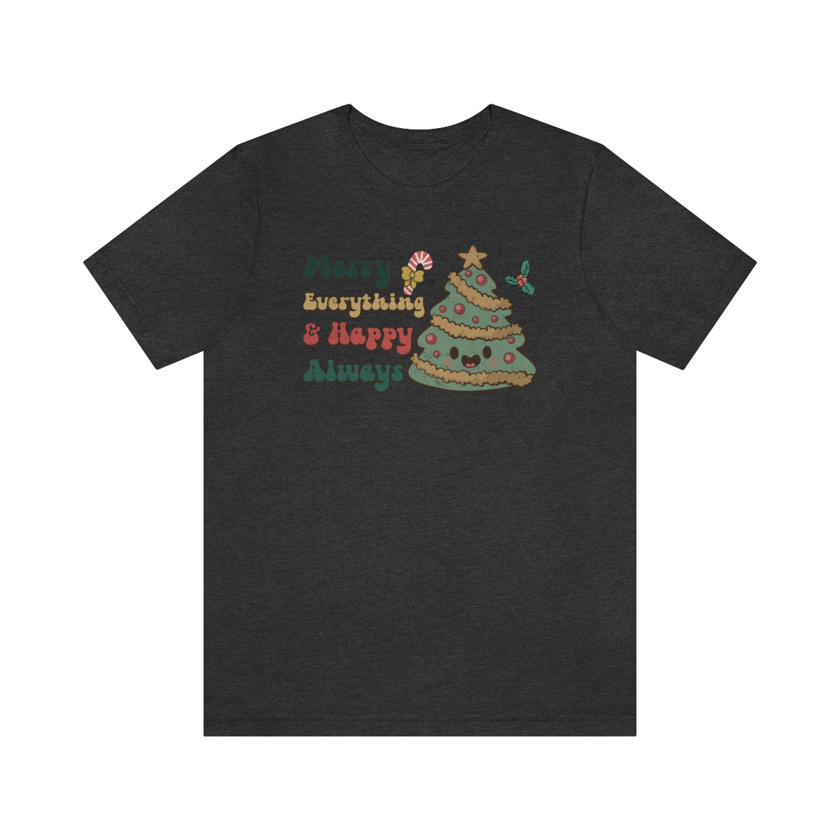 Merry Everything Tree Retro Christmas Tshirt