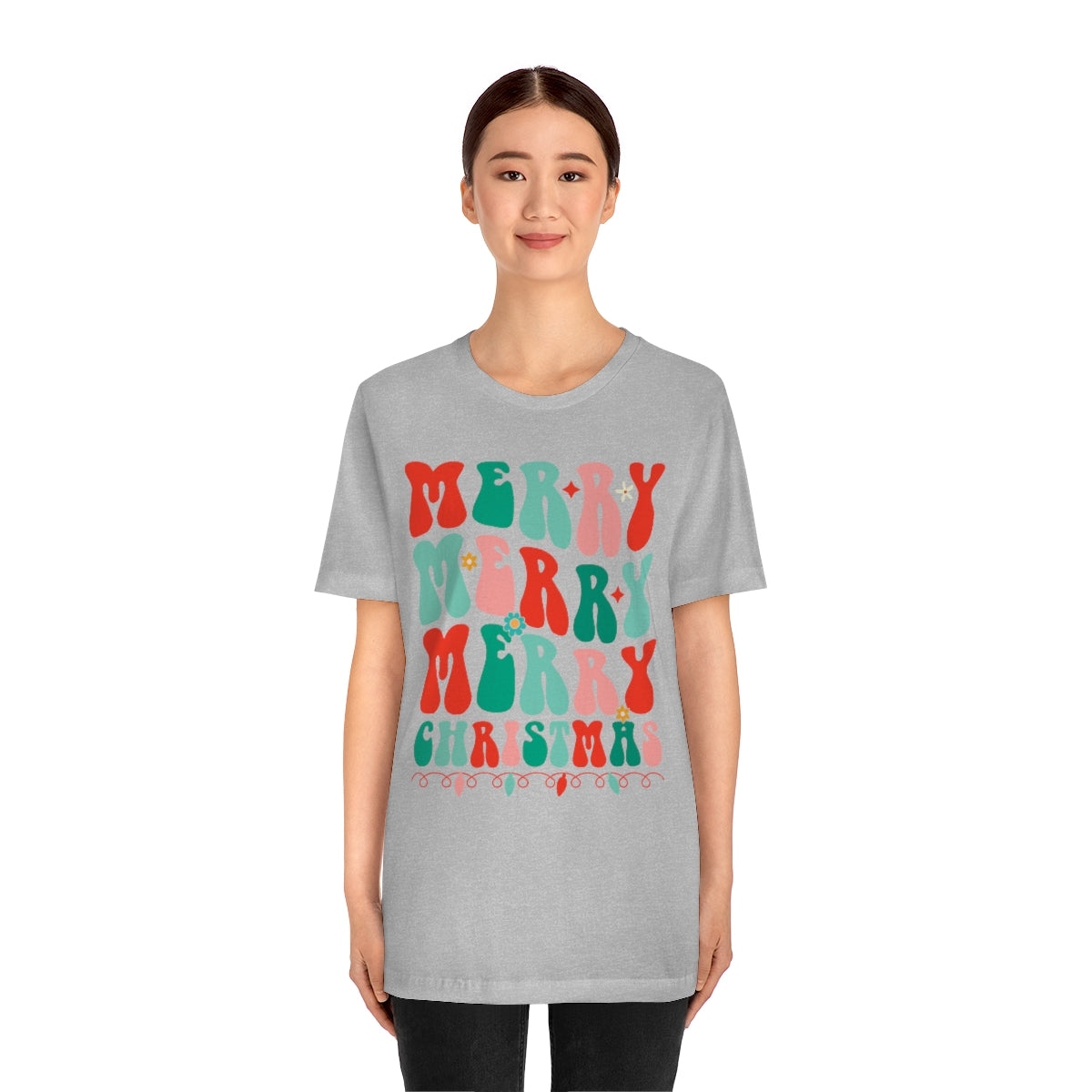 Retro Merry Merry Merry Christmas Xmas Holiday Tshirt