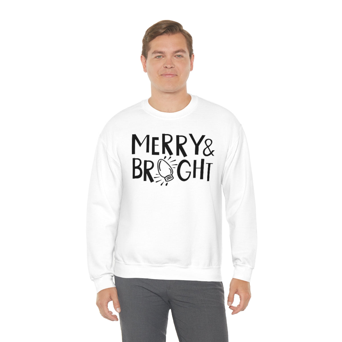 Merry & Bright Christmas Lights Xmas Holiday Sweatshirt