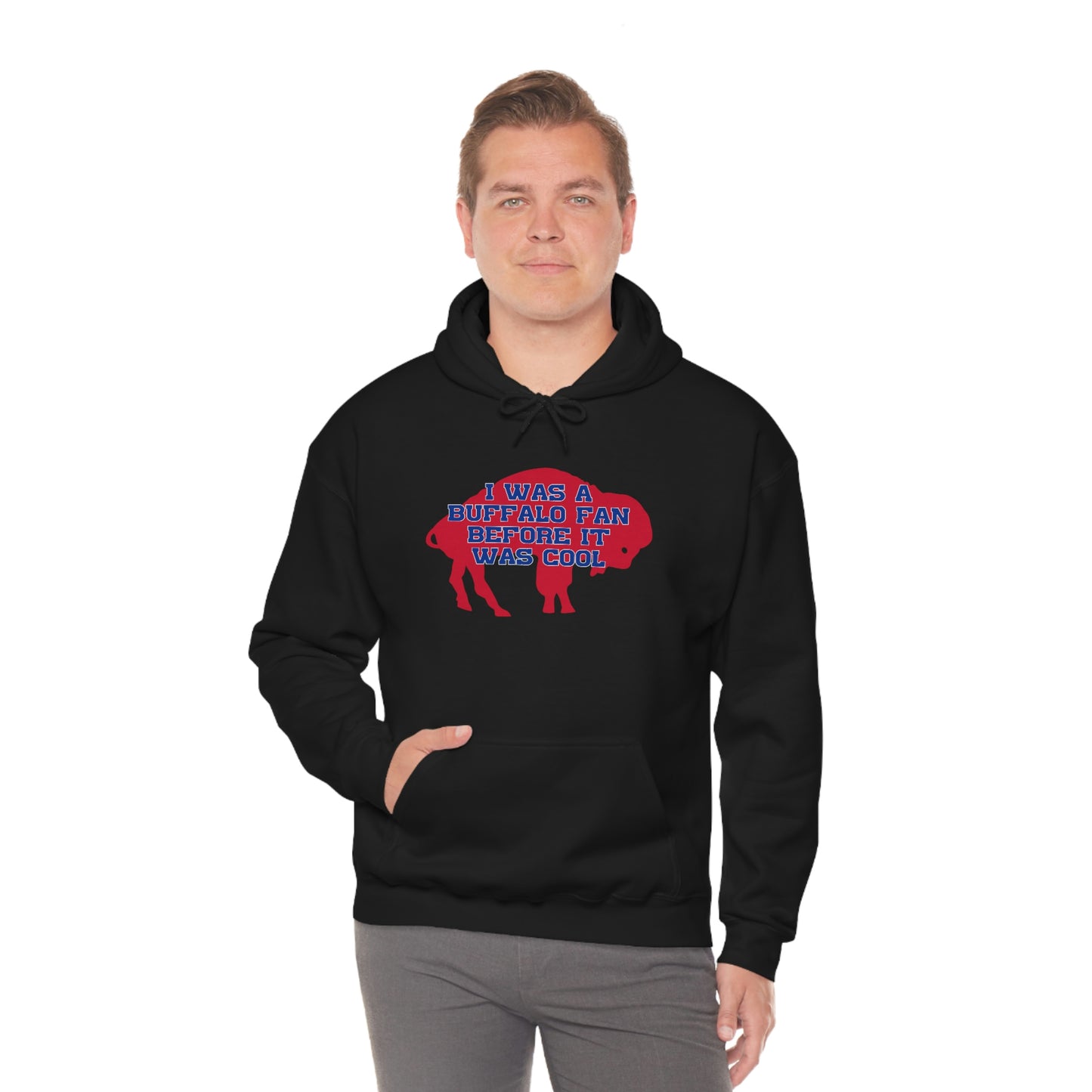 I Was a Buffalo Fan Before it was Cool Retro Red Logo Bills Mafia Football Hooded Sweatshirt