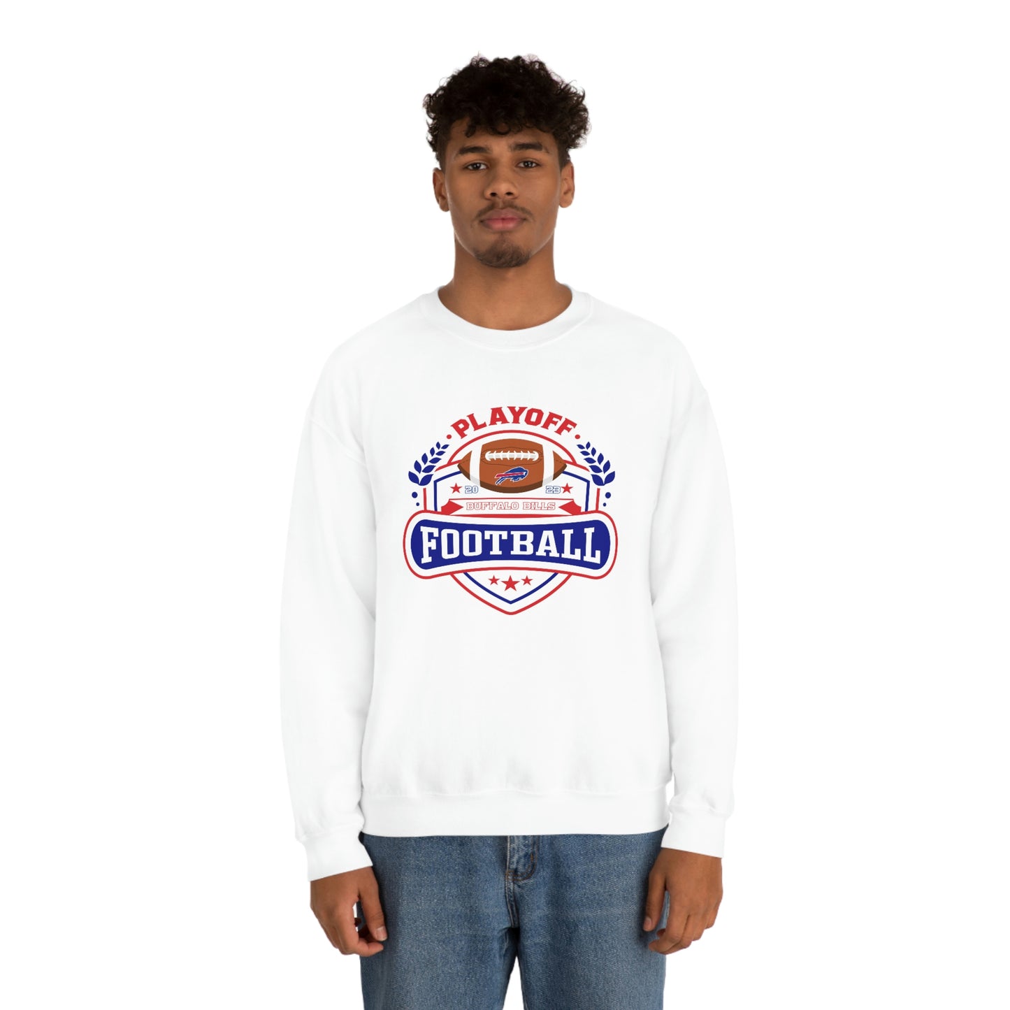 2023 Bufalo Football Playoffs Buffalo Bills Logo Crewneck Sweatshirt