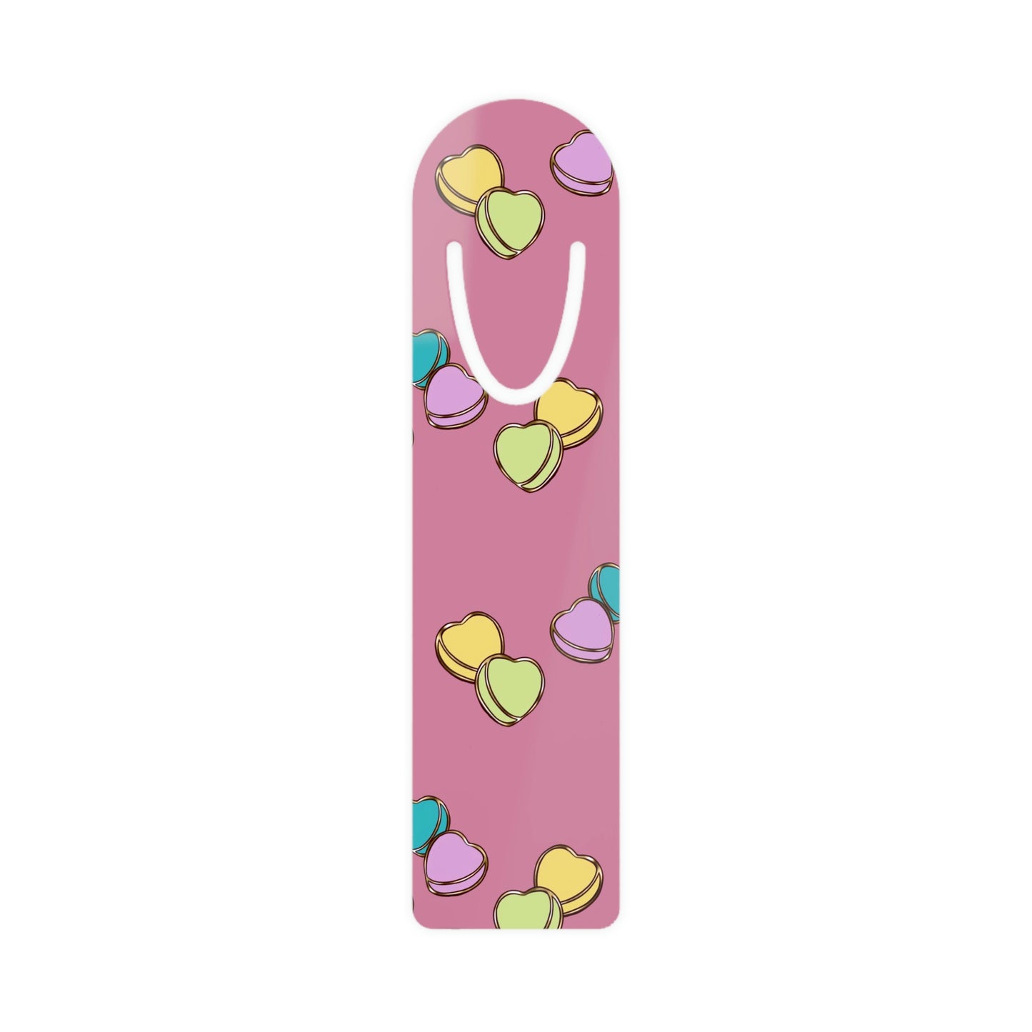 Retro Cute Conversation Heart Valentines Day Rainbow Bookmark