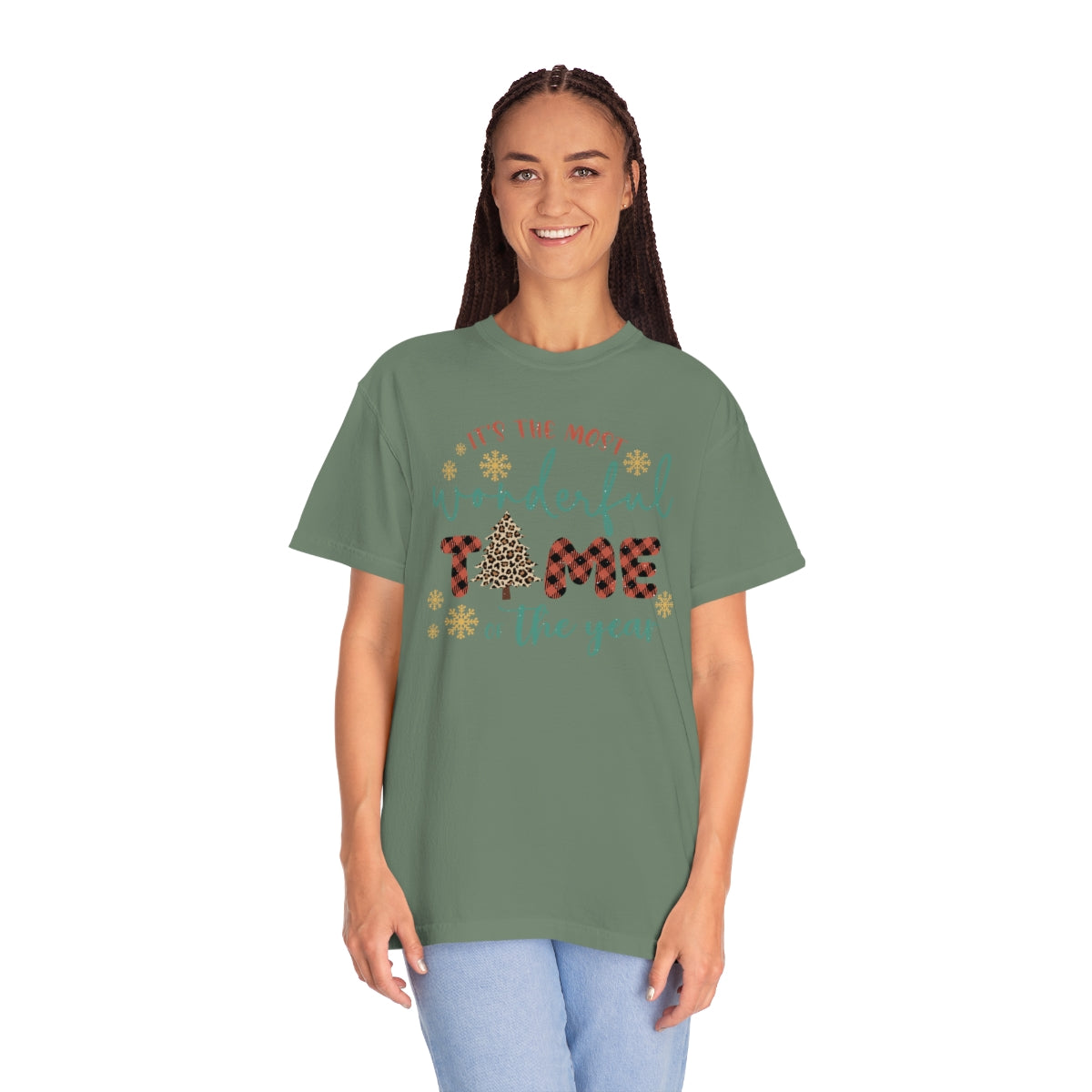 It's the Most Wonderful Time of the Year Christmas TeeShirt design on Unisex Garment-Dyed T-shirt