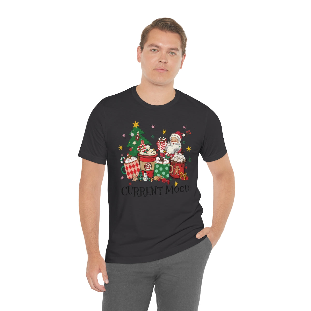 Current Mood Retro Christmas Santa Tshirt