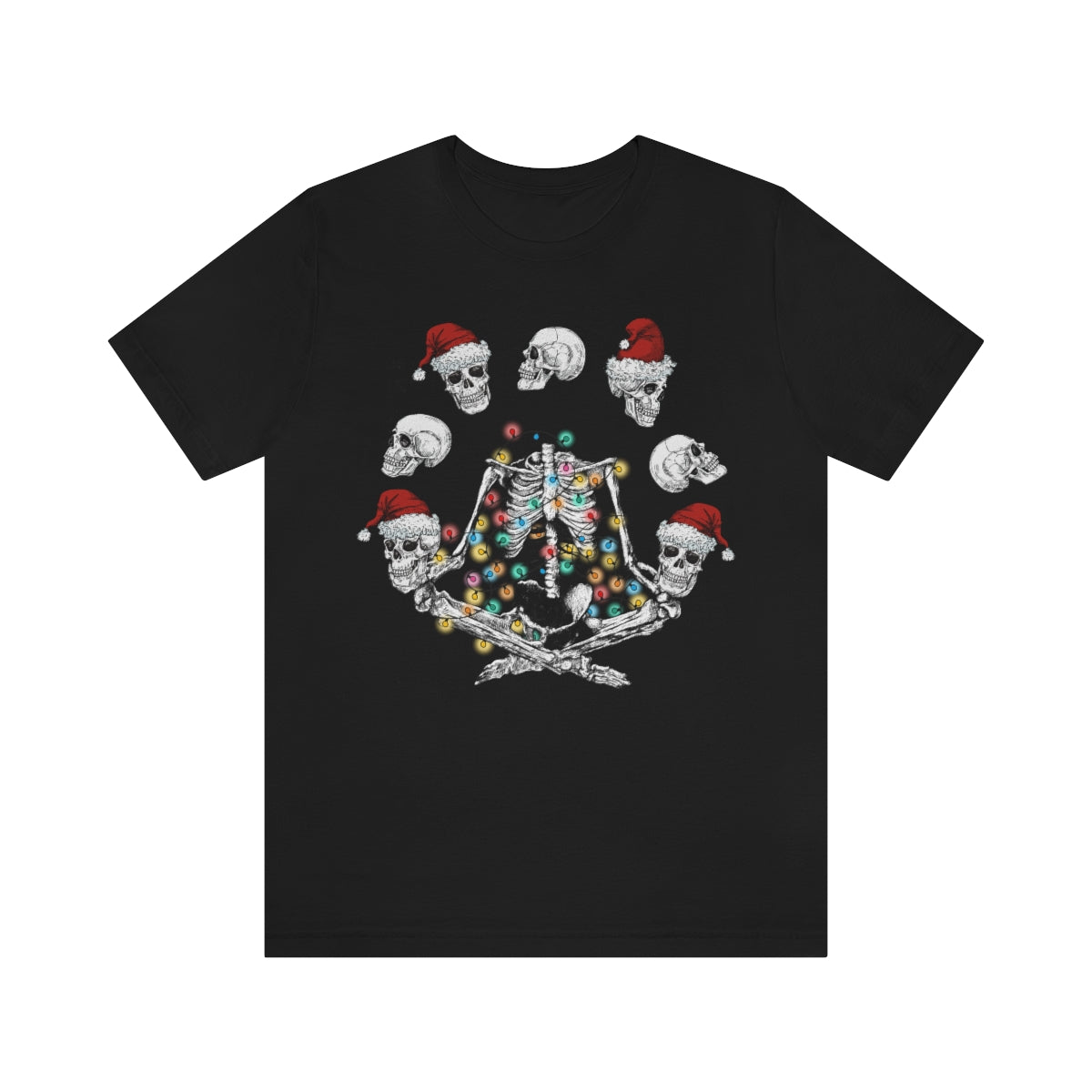 Yoga Skeleton Juggling Heads Christmas Tshirt